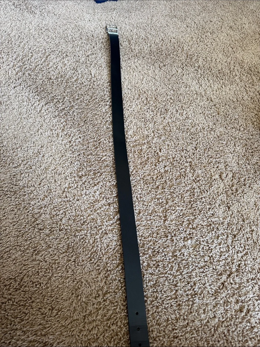 Nike Men's Black Belt with Polished Silver Buckle